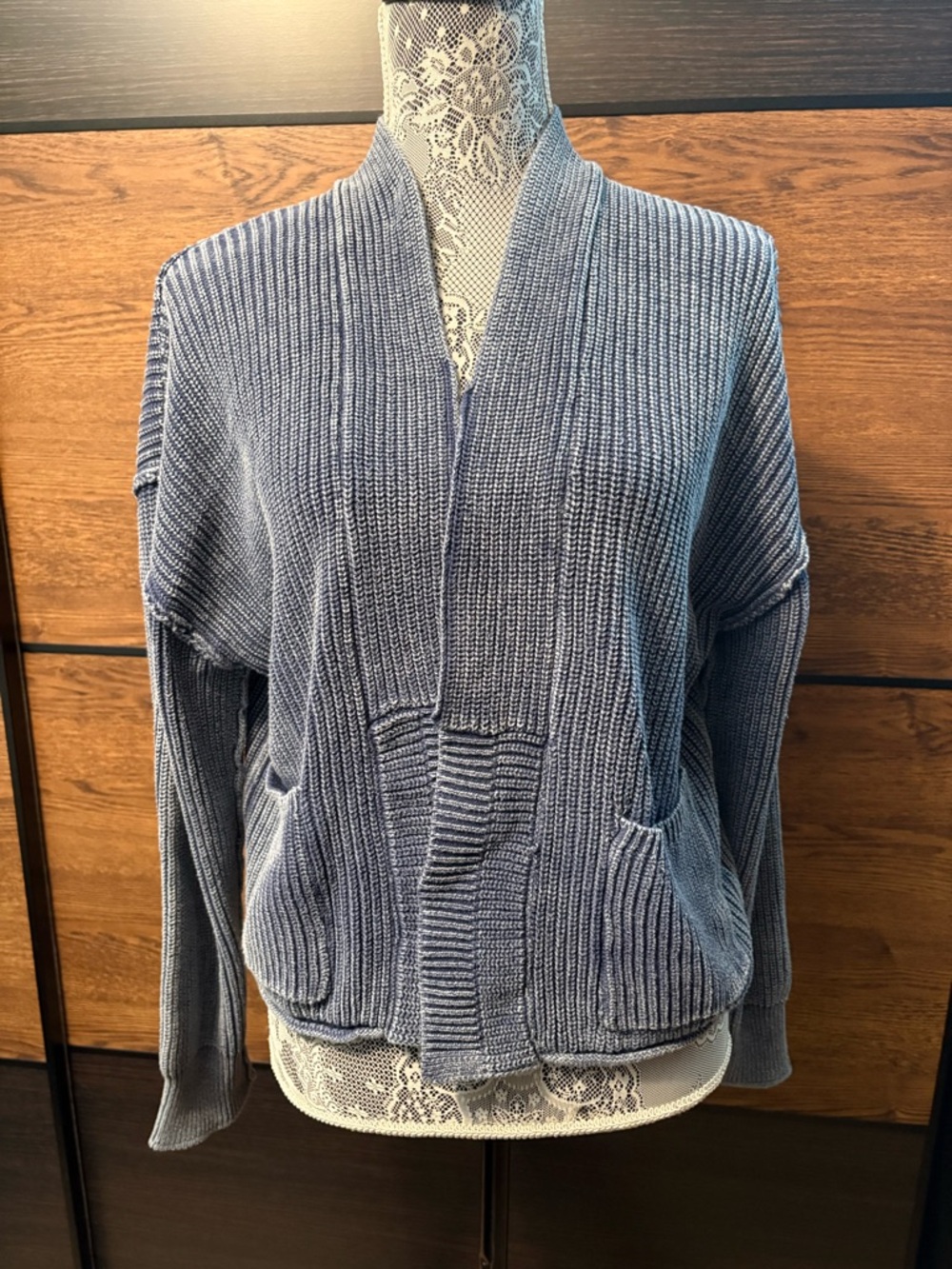 Elegant Navy Open-Front Cardigan